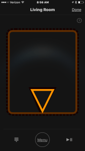 Screenshot of iOS Remote app interface showing a hotspot for moving the focus on Apple TV. 